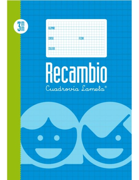 RECAMBIO Fº 100H 70G CUADROVIA 3MM 4 ANILLAS